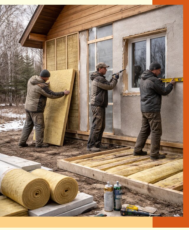 Утепление дачного дома в Ухте от 4809 руб/м2 — недорого | ТепломастерХта