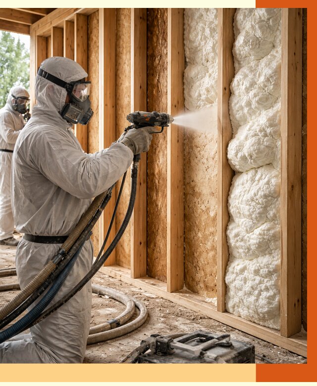 Утепление каркасного дома ППУ в Ухте от 2835 руб./м2 — работа под ключ | ТепломастерХта