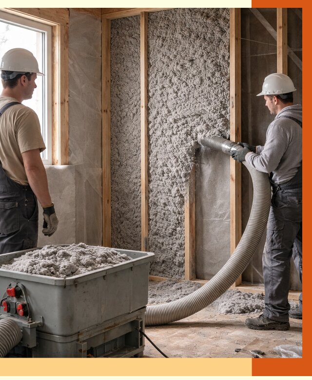 Утепление каркасного дома эковатой в Ухте от 1823 руб. | ТепломастерХта