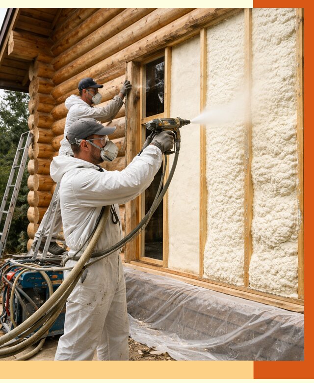 Утепление деревянного дома ППУ в Ухте от 4253 руб/м2 | ТепломастерХта — под ключ