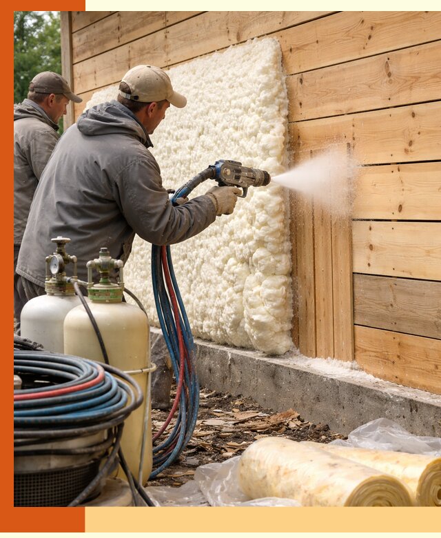 Утепление деревянного дома пенополиуретаном в Ухте