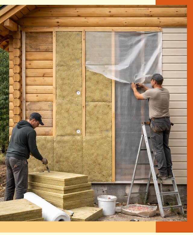 Утепление дома из бруса в Ухте от 3797 руб./м2 — работы под ключ | ТепломастерХта