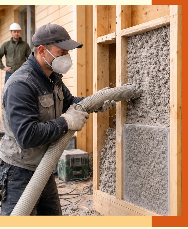 Утепление дома из бруса эковатой в Ухте от 1873 руб/м2 | ТепломастерХта