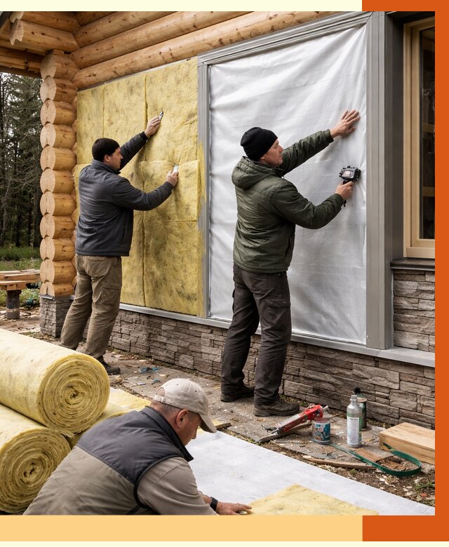 Утепление бревенчатого дома в Ухте от 7746 руб/м2 — заказать под ключ | ТепломастерХта