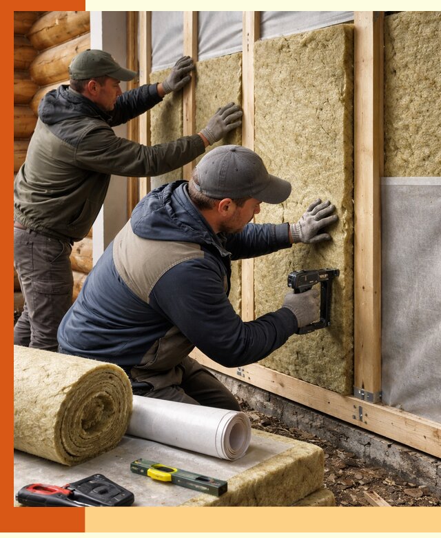 Утепление бревенчатого дома под ключ в Ухте