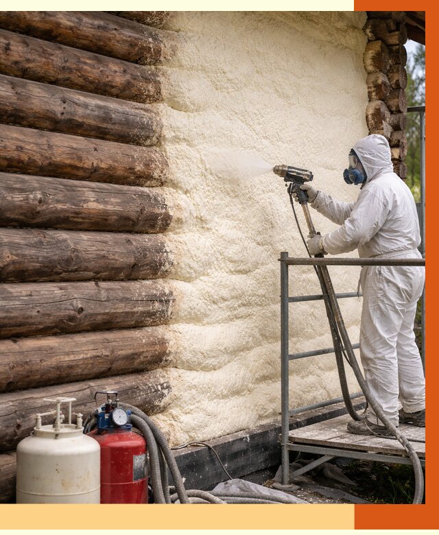 Утепление бревенчатого дома ППУ в Ухте под ключ от 6328 руб. | ТепломастерХта