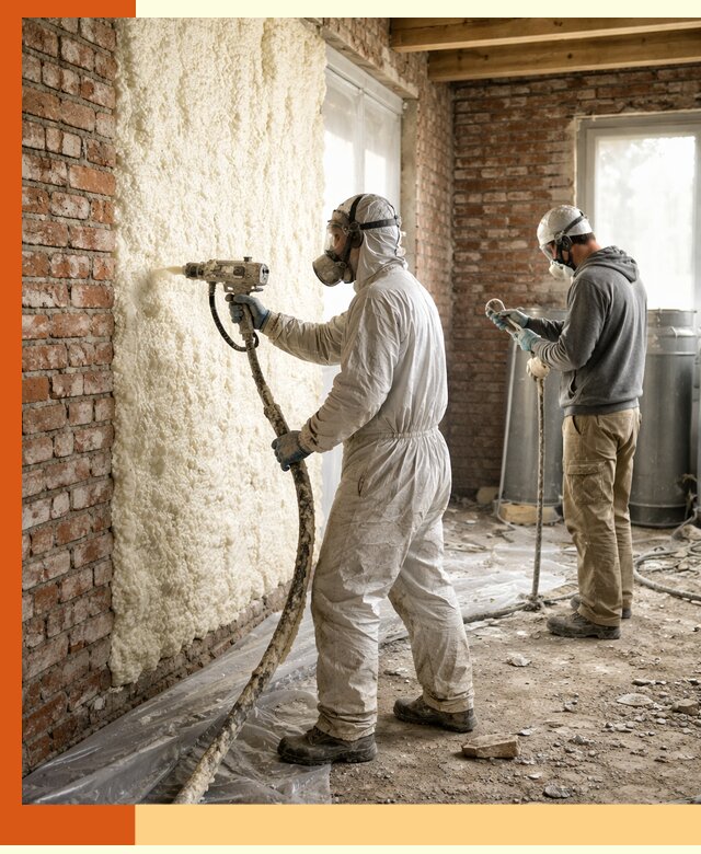 Утепление кирпичного дома пенополиуретаном в Ухте