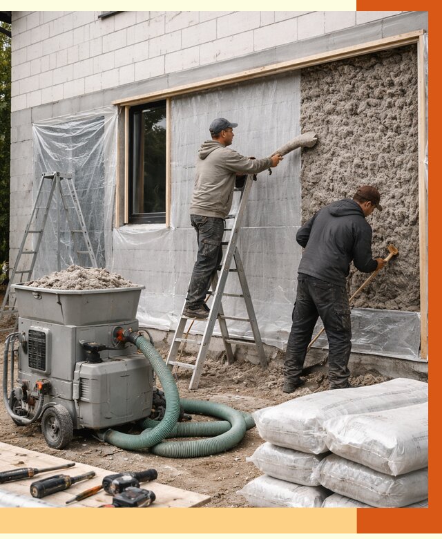 Утепление дома из газобетона эковатой в Ухте от 4556 руб./м2 | ТепломастерХта