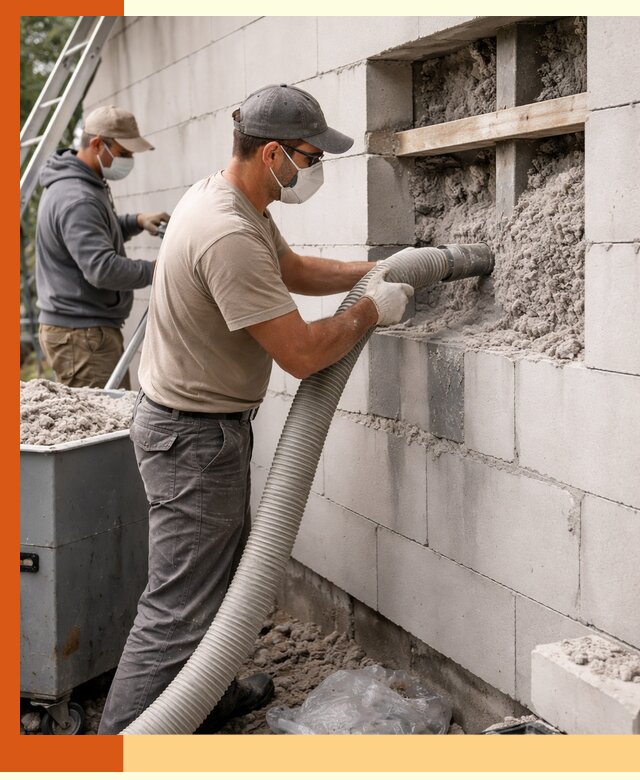 Утепление дома из газобетона эковатой в Ухте