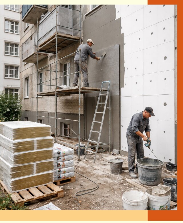 Утепление квартиры снаружи в Ухте от 6227 руб/м2 под ключ | ТепломастерХта