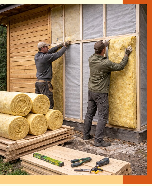 Утепление бани снаружи в Ухте от 86063 руб. под ключ | ТепломастерХта