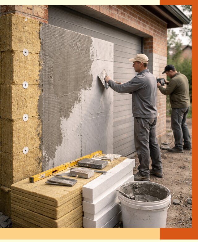 Утепление гаража снаружи в Ухте от 4253 руб. за м2 — наружное утепление под ключ | ТепломастерХта