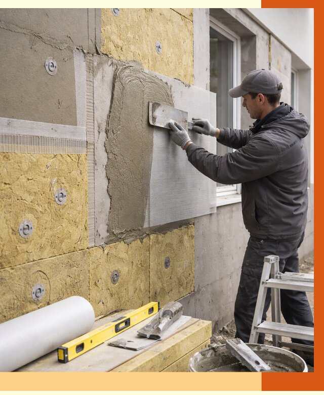 Утепление фасада под штукатурку в Ухте от 4253 руб/м2 — монтаж пенопластом и минватой | ТепломастерХта