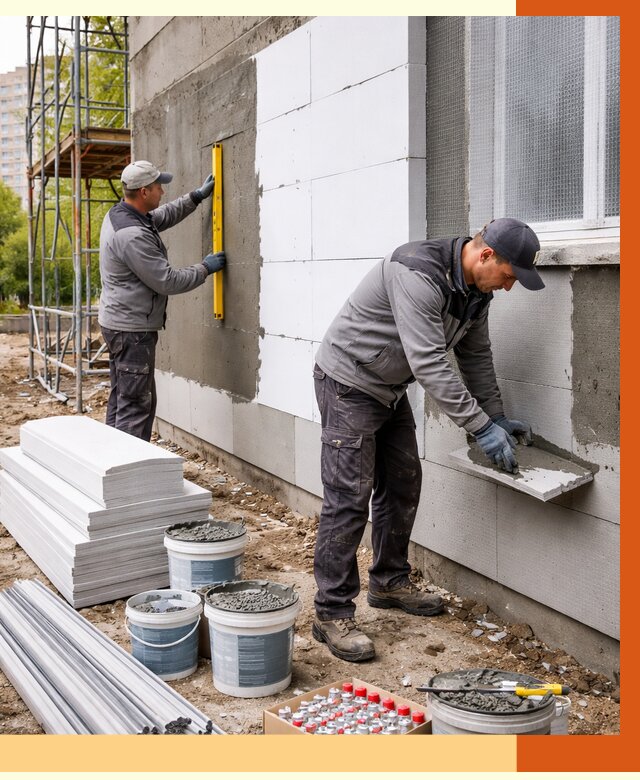 Утепление фасада и стен снаружи в Ухте от 4253 руб. | ТепломастерХта