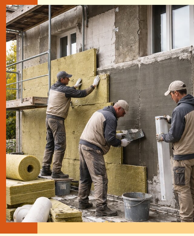 Утепление фасада зданий и домов в Ухте