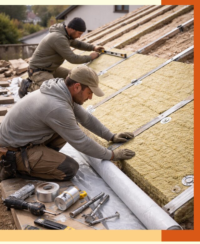 Утепление крыши снаружи в Ухте под ключ от 1215 руб./м2 | ТепломастерХта