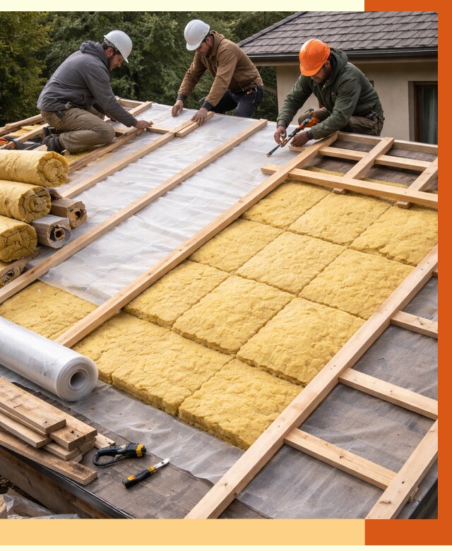 Утепление скатной крыши в Ухте от 1266 руб./м2 под ключ | ТепломастерХта