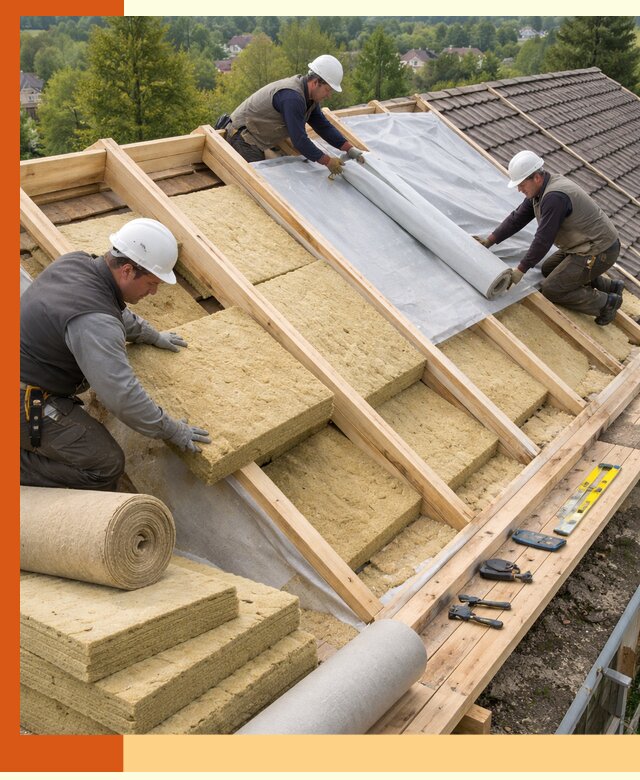 Утепление скатной крыши в Ухте качественно и надёжно