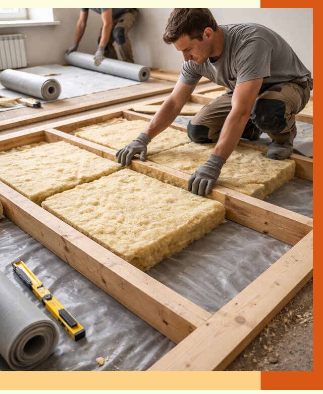 Утепление деревянного пола в Ухте от 1519 руб./м2 под ключ | ТепломастерХта