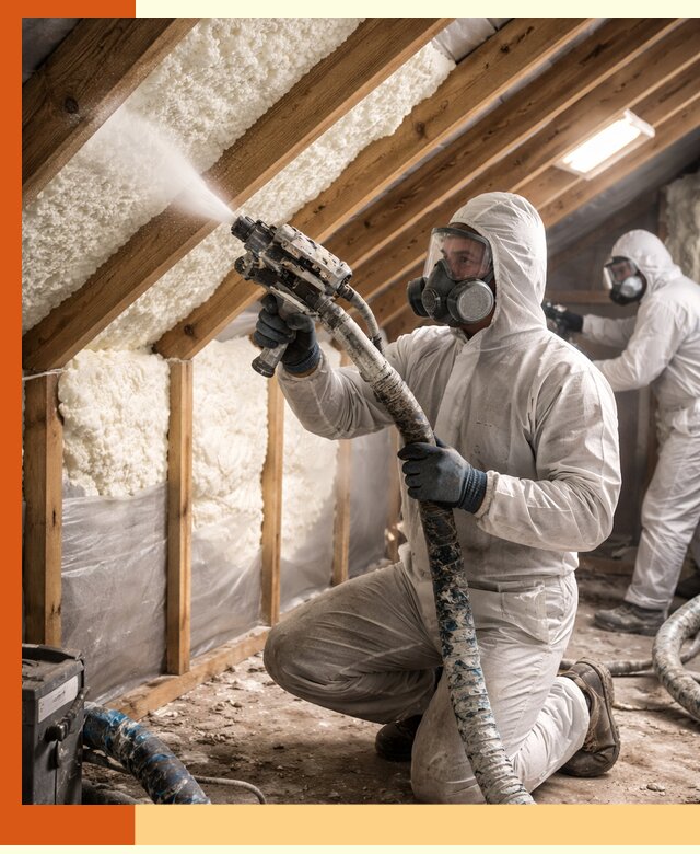 Утепление чердака пенополиуретаном (ППУ) в Ухте