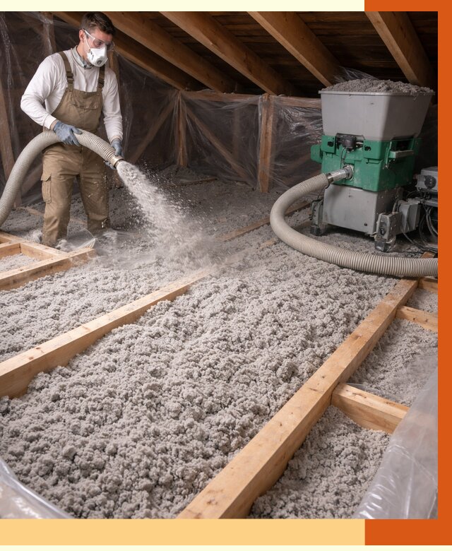 Утепление чердака эковатой в Ухте от 1468 руб/м2 — заказать у ТепломастерХта