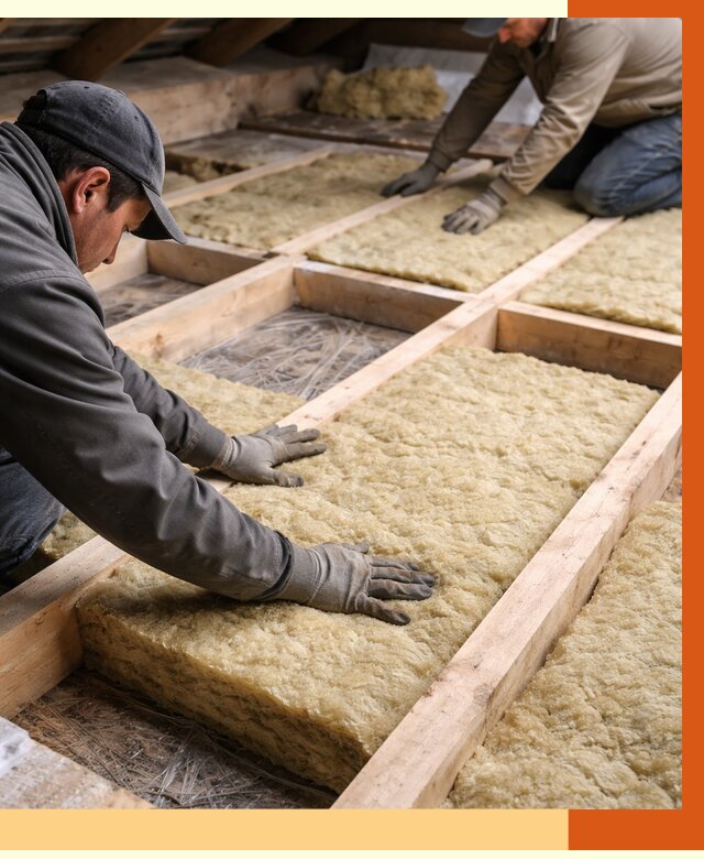 Утепление чердака минватой в Ухте от 3544 руб/м2 под ключ | ТепломастерХта