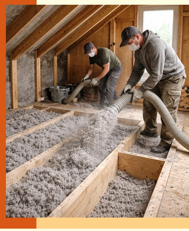 Утепление мансарды эковатой в Ухте с гарантией качества