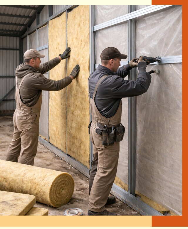 Утепление металлического ангара в Ухте от 4809 руб/м2 — услуги под ключ | ТепломастерХта