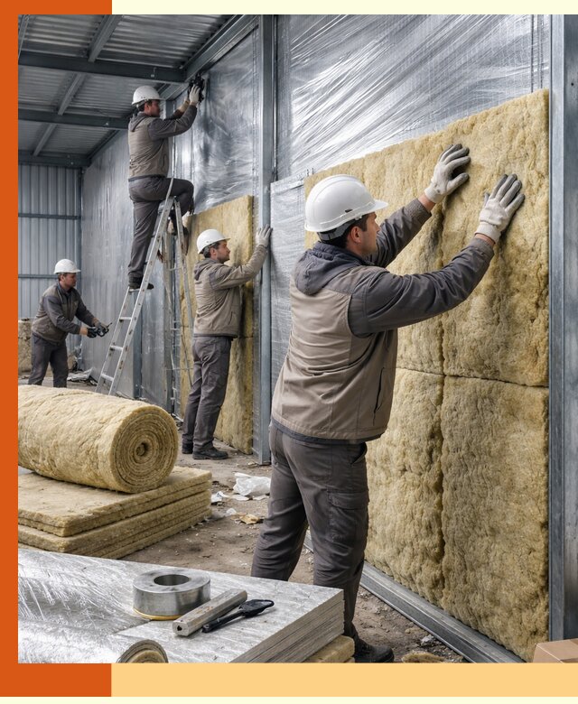 Утепление металлического склада в Ухте: теплоизоляция и герметизация