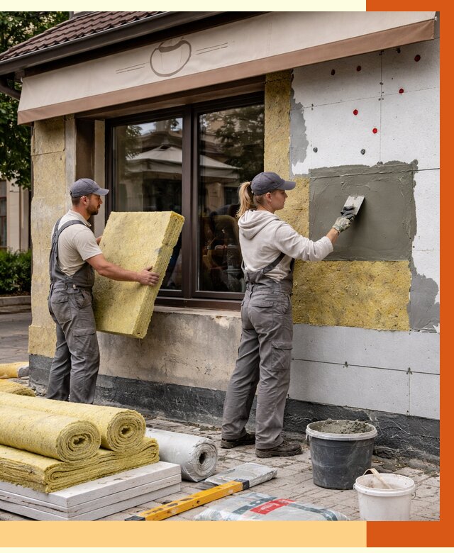 Утепление кафе в Ухте от 4253 руб/м2 — комплексно под ключ | ТепломастерХта