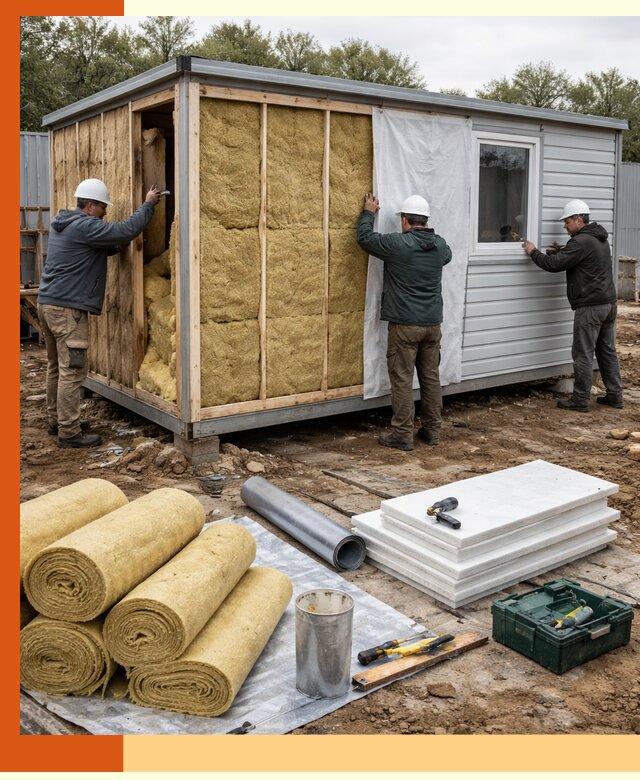 Утепление строительной бытовки под ключ в Ухте для любых условий