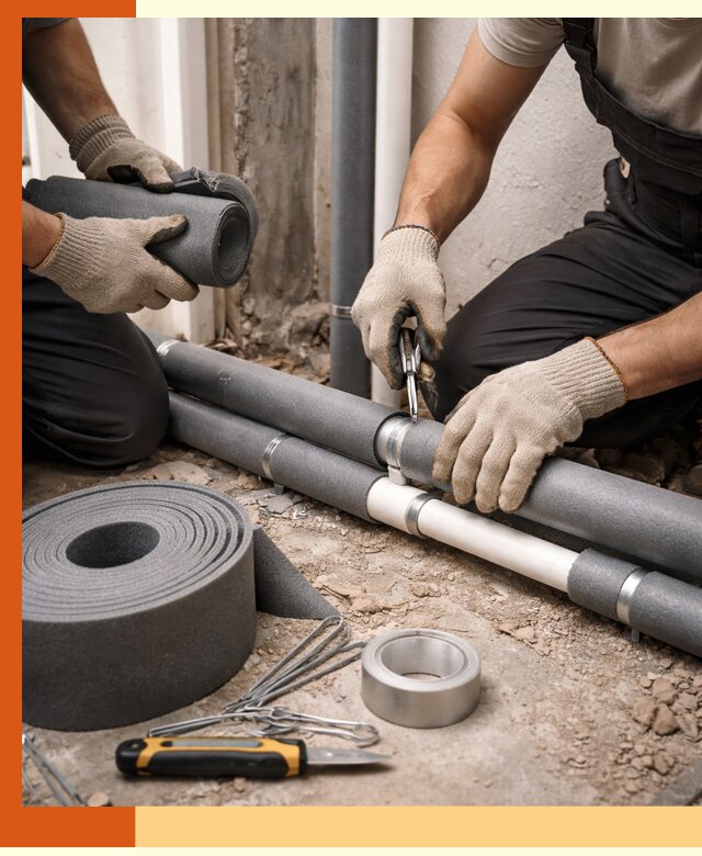 Утепление труб водоснабжения в Ухте — монтаж и защита сети