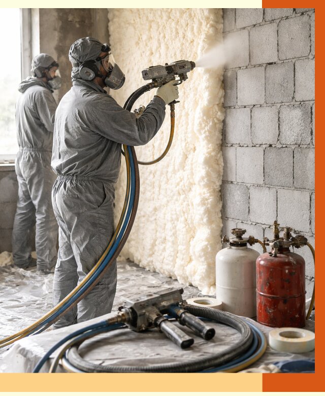 Утепление блочной стены ППУ в Ухте от 4303 руб./м² — ТепломастерХта