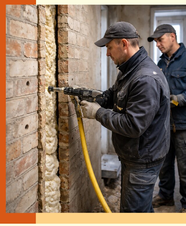 Межстеновое утепление пенополиуретаном в Ухте