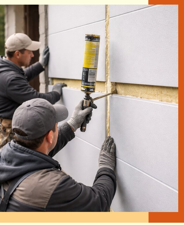 Утепление сэндвич панелей ППУ в Ухте от 4253 руб. за м2 | ТепломастерХта