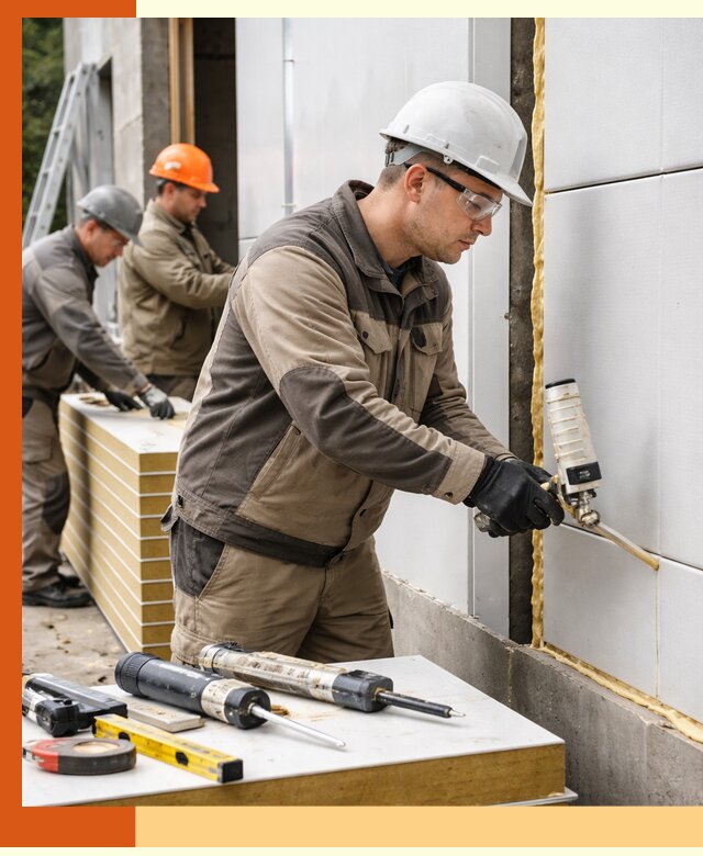 Утепление сэндвич-панелей пенополиуретаном в Ухте