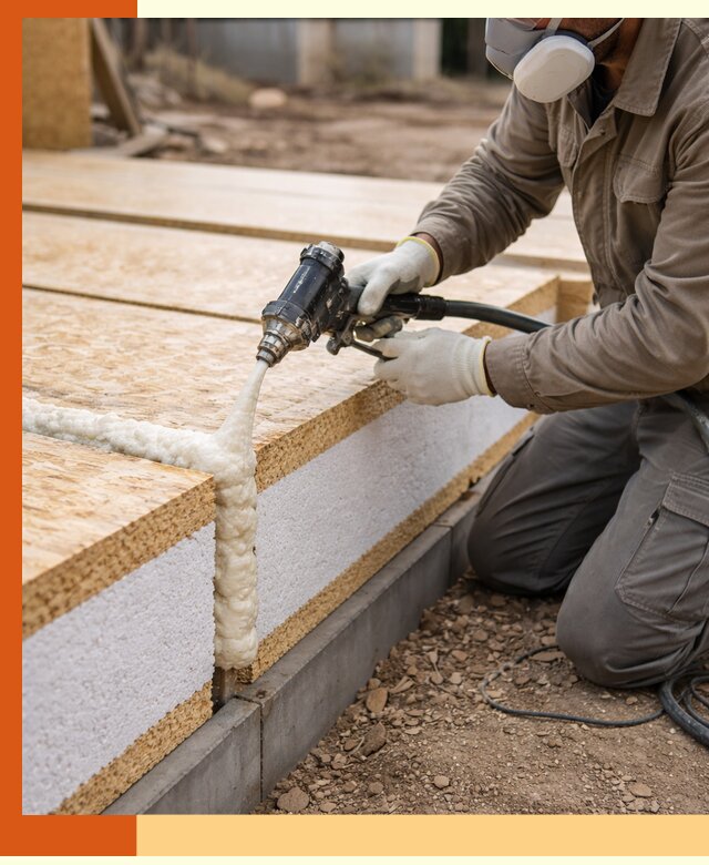 Утепление СИП-панелей пенополиуретаном (ППУ) в Ухте