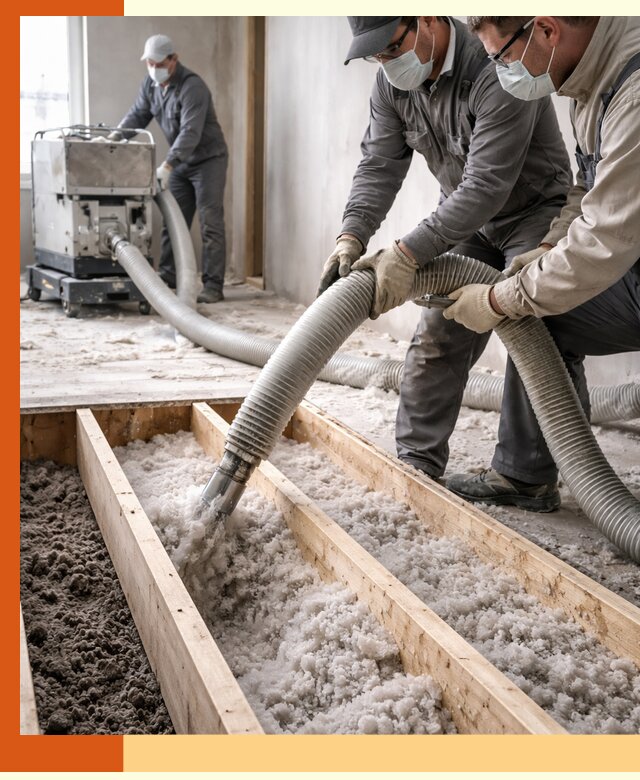 Заполнение полостей межэтажного перекрытия в Ухте эффективно и герметично