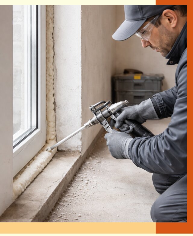 Герметизация стыков ППУ в Ухте от 1671 руб. за м2 — утепление примыканий под ключ | ТепломастерХта