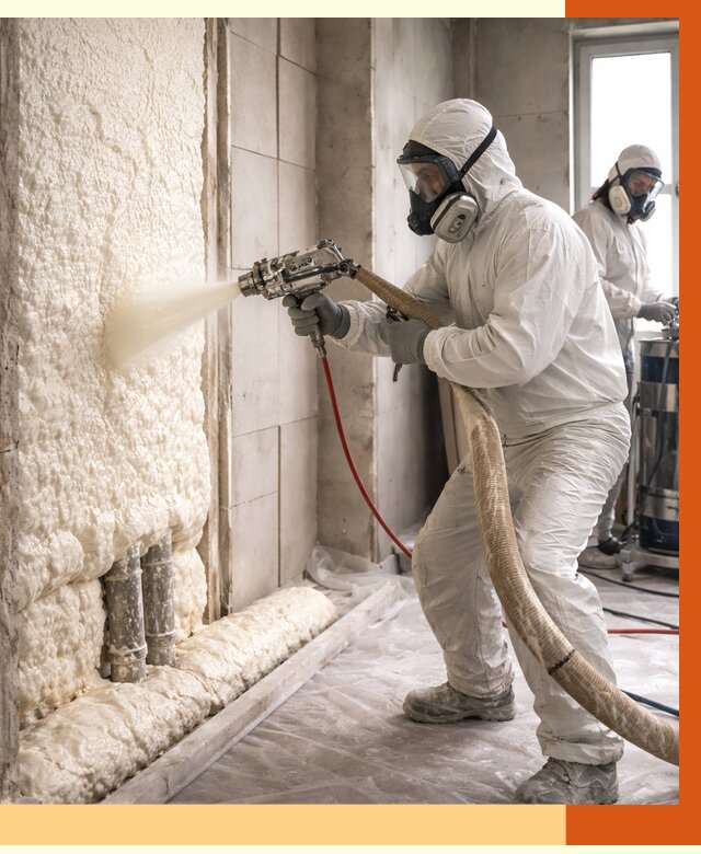 Напыление пенополиуретана в Ухте от 7594 руб./м2 — услуги и монтаж ППУ | ТепломастерХта