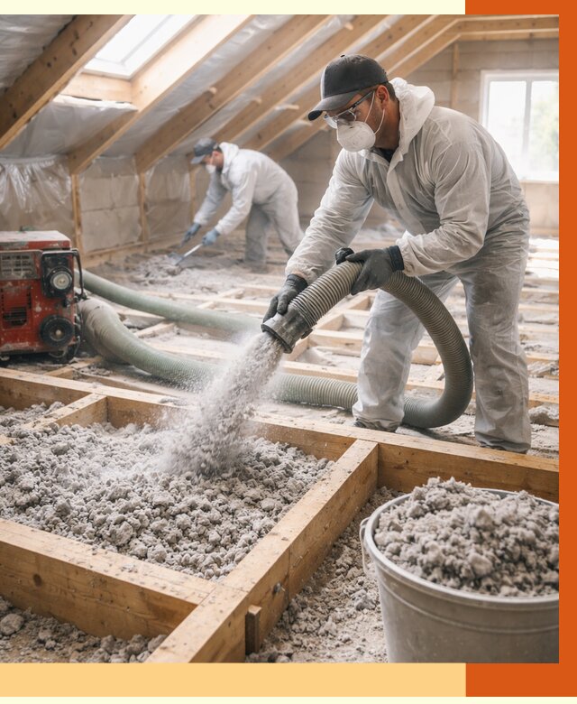 Утепление эковатой в Ухте от 2987 руб./м2 — монтаж и задувка | ТепломастерХта