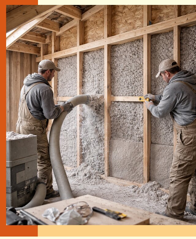 Утепление эковатой стен, потолков и перекрытий в Ухте