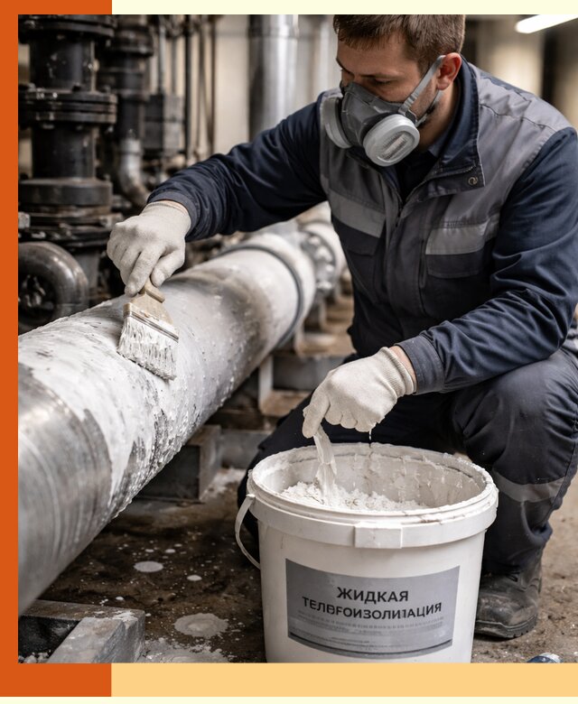 Утепление оборудования жидкой теплоизоляцией в Ухте