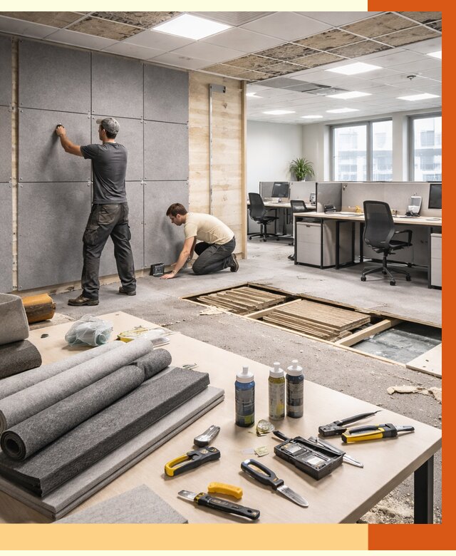 Профессиональная шумоизоляция офиса в Ухте от 6834 руб. за м2 | ТепломастерХта