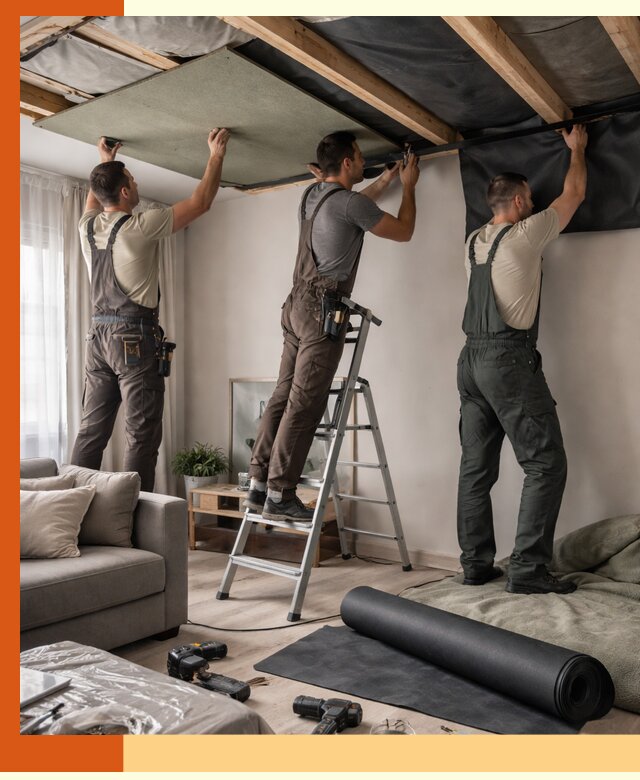 Шумоизоляция потолка в Ухте — профессиональное устранение шумов