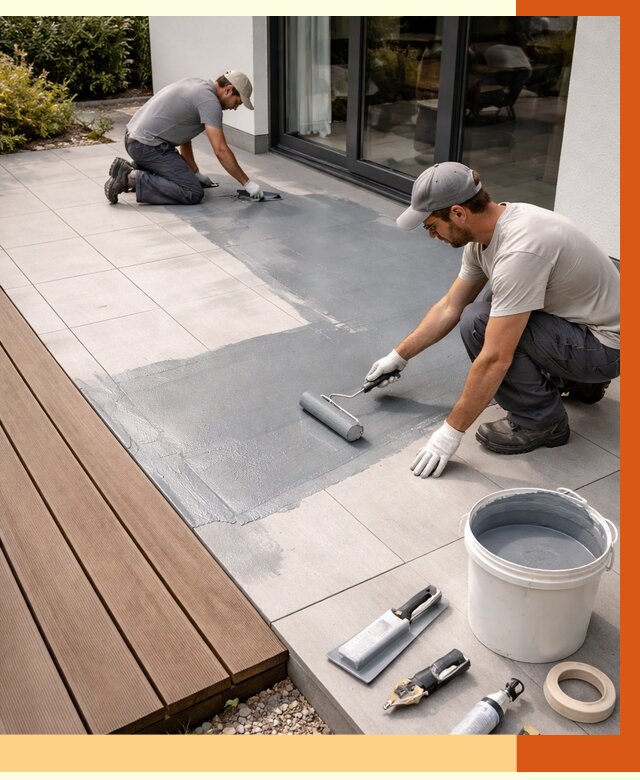 Гидроизоляция террасы в Ухте под ключ от 7594 руб./м² | ТепломастерХта