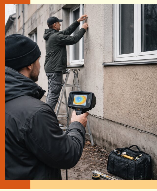 Тепловизионное обследование фасада в Ухте для выявления дефектов
