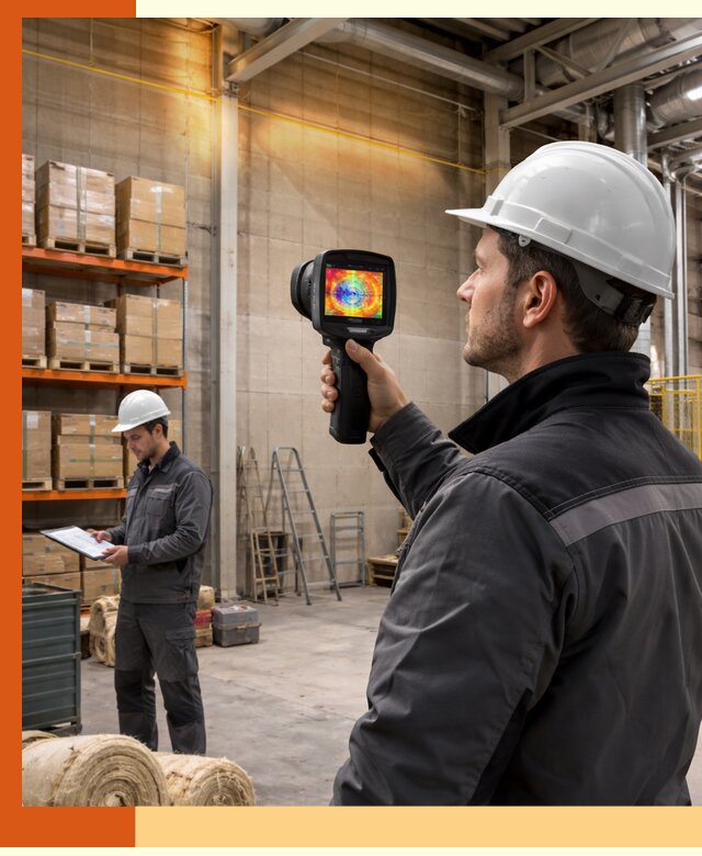 Тепловизионное обследование склада и выявление утечек в Ухте