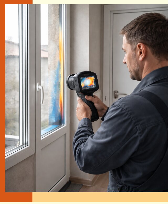 Тепловизионное обследование окон и дверей в Ухте